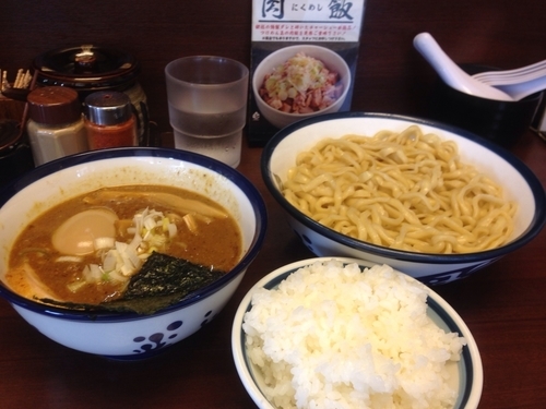 「インドのつけ麺中盛り＋味玉＋小ライス」@つけめん 玉 本店の写真