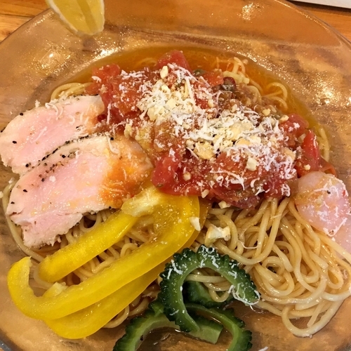 「【限定】 海老とトマトの冷やし混ぜそば」@中華蕎麦 はざまの写真