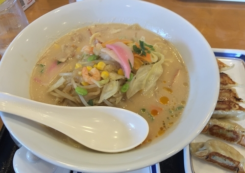 「長崎ちゃんぽん・麺倍増し＋ぎょうざ（￥583＋￥259）」@リンガーハット 大和深見西店の写真