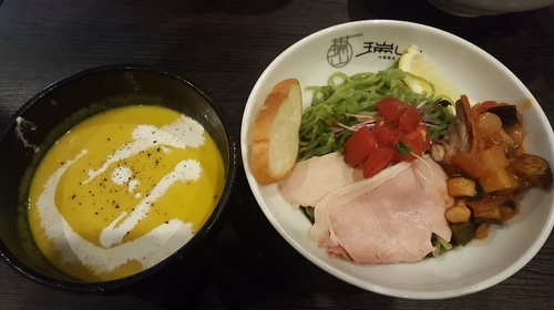 「【限定】かぼちゃの冷製つけ麺 ￥850」@中華蕎麦 瑞山（ZUIZAN）の写真