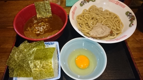 「つけ麺あつもり(麺少なめ)＋のり＋生たまご   ￥890」@市川ウズマサの写真
