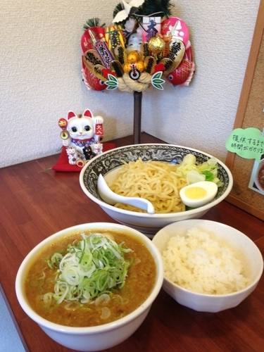 「カレーつけ麺(中)半ライス」@拉麺 梅太郎の写真