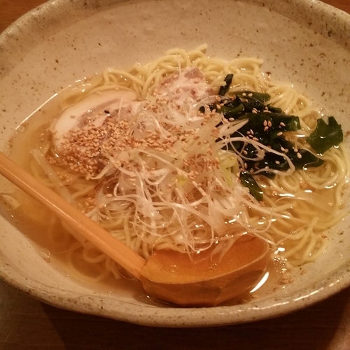 「白だしラーメン(650円・夜価格)」@味遊酒房 花ひらいての写真