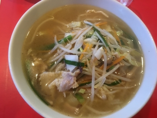 「タンメン780円(税抜)餃子3個390円、ガーリック焼飯840円」@中国飯荘 山城の写真