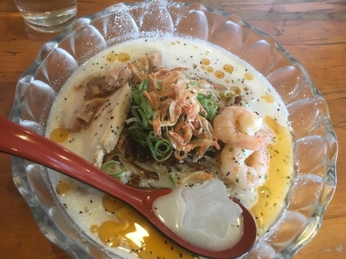 「海老とトウモロコシの冷やし950円」@麺場voyageの写真