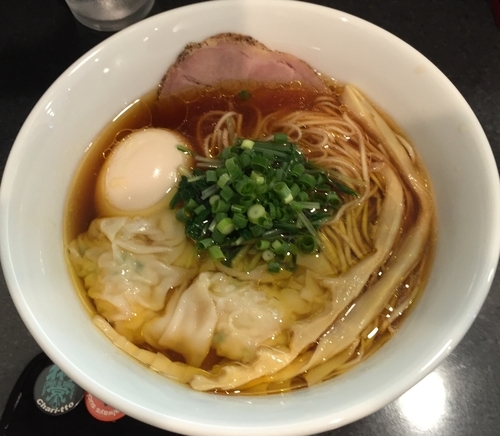 「醤油その1＋味玉＋ワンタン（￥650＋￥100＋￥100）」@中華そば 安成の写真