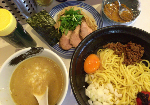 「【限定】辛玉つけ麺 900円　カレー粉+パルメザンチーズ」@麺屋 扇 SENの写真