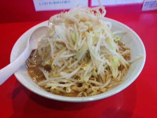 「小ラーメン(麺硬め味薄め)・野菜・ニンニク・ちょい増し」@麺屋 桐龍の写真