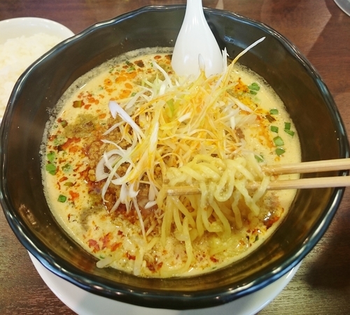 「炎真担々麺ライスセット 900円」@たん担めん麺 炎真の写真