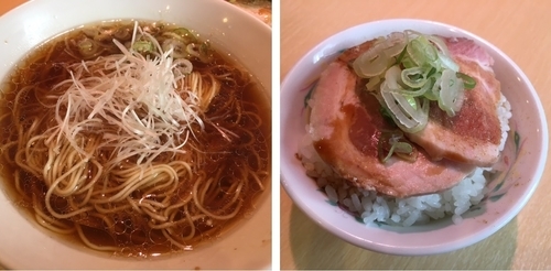 「朝ラー定食」@らーめん芝浜の写真