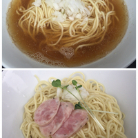 かけそば(塩)+松阪牛の油そば(塩)