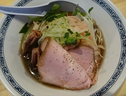 「【限定】冷し烏賊そば」@麺屋 弥栄の写真