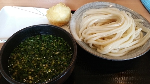 「つけうどん２玉(470円)＋半熟玉子天(110円)」@讃岐うどん 條辺の写真
