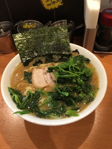「ラーメン 中 ほうれん草トッピング」@とさの家の写真