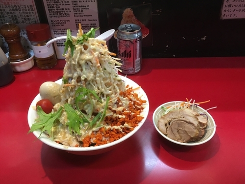 「【限定】冷やし中華（少な目）＋豚2枚＋味玉」@千里眼の写真