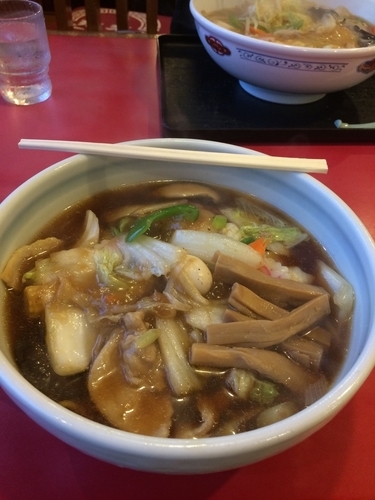 「広東麺 レバニラ炒め たまごとろみ麺」@手打ラーメン 珍来 テクノパーク桜店の写真