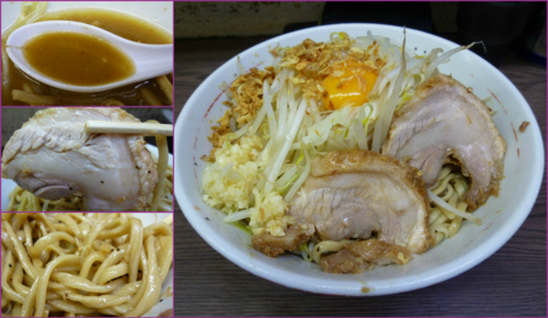 「小ラーメン¥690汁なし¥80（ニンニク・カラメ）」@ラーメン二郎 横浜関内店の写真