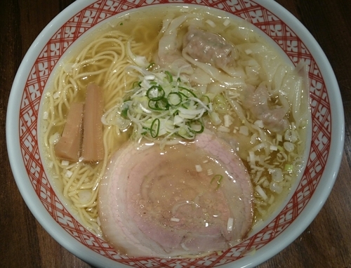 「肉ワンタンめん（白だし）」@支那そば しんばの写真
