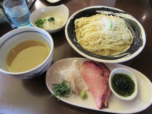 「薬涼潮つけそば大盛（８５０円）＋〆の冷や飯　５０円」@麺や 虎徹の写真