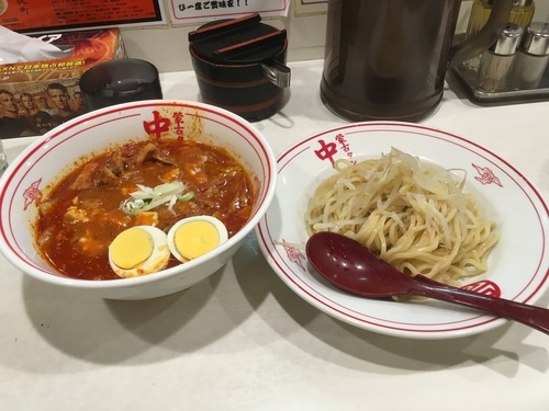 「冷やし五目蒙古タンメン＋beer」@蒙古タンメン 中本 御徒町店の写真