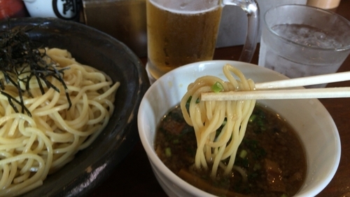 「ビールセット（1030円）つけ麺」@つけ麺 七菜矢の写真
