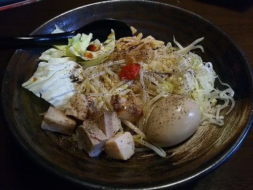 「油そば（１．５玉）　＋味玉」@麺王 零 -ZERO-の写真