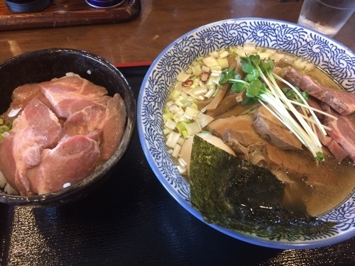 「特製塩そば+ローストポーク丼」@麺処 いぐさの写真