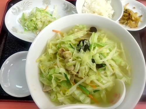 「タンメン＋餃子のセット　700円」@歓迎の写真