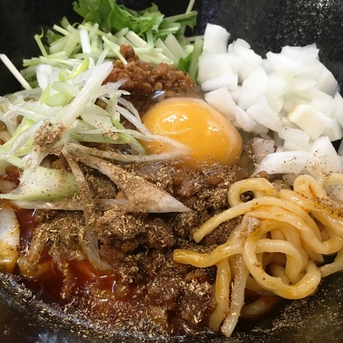 「まぜそば　担々麺（ワンコインランチ）＋半ライス」@麺匠 大喜の写真