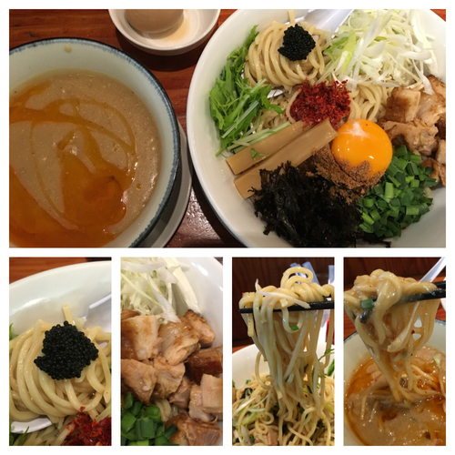 「期間限定 濃厚オマールエビまぜつけ麺キャビア添え 950円」@麺や 来味の写真