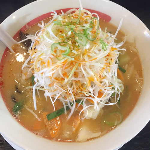 「味噌野菜らーめん　529円　千切ねぎ　108円」@幸楽苑 太田飯田町店の写真