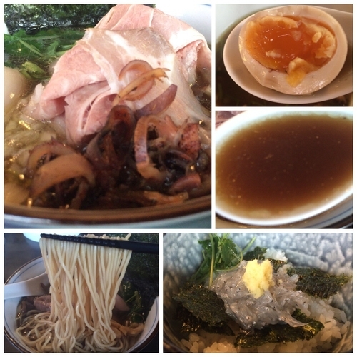 「【気まぐれ限定】イカ煮干中華そば 淡口 850円＋生しらす丼」@中華そば 四つ葉の写真