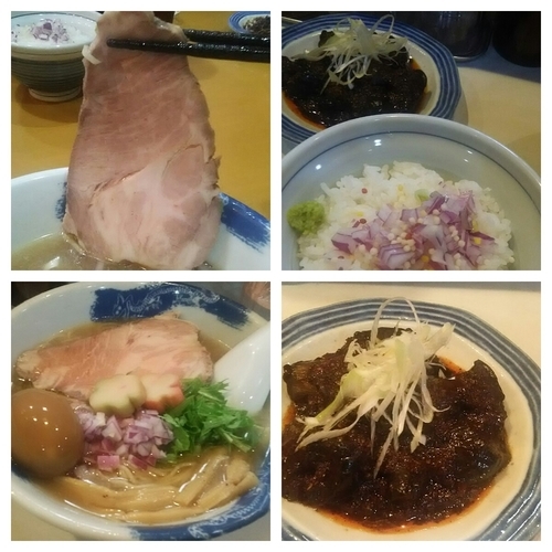 「真鯛の冷やしあら汁そば＋麻婆茄子丼＋ライス」@麺屋 扇 SENの写真