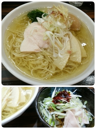 「冷やし塩ラーメン、大盛り、味玉、なめ茸ごはん」@麺処 にそうの写真