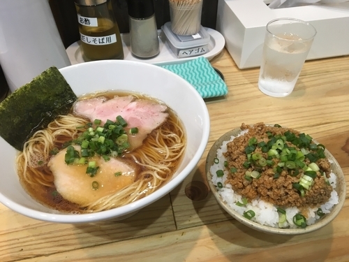 「贅沢出汁そば+ピリ辛挽肉御飯」@DAIKUMAの写真