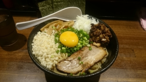 「まぜそば、大盛り」@麺屋 よじむの写真