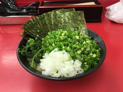 「海苔ラーメン 万能ネギ タマネギ」@武蔵家直系 ぼうそう家の写真