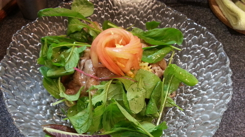 「肉冷やし 1日10食限定メニュー」@烈志笑魚油 麺香房 三くの写真