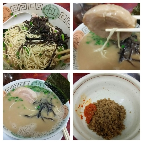 「らーめん＋辛そぼろ（ラーパス）＋替玉３回」@博多長浜らーめん 楓神の写真