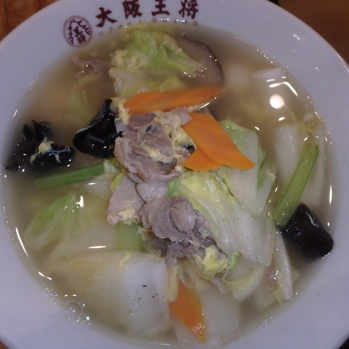 「五目野菜汁そば＋王将セット(1,120円？)」@大阪王将 広島可部店の写真