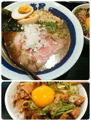 「チャーシュー煮干し＋煮干し香る玉子かけごはん」@麺匠 濱星 溝の口店の写真