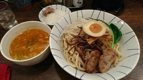 「辛味噌坦坦つけめん(中盛)＋ちょこっとごはん」@麺恋処 き楽の写真
