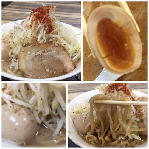 「味玉ラーメン（並）820円（ヤサイニンニク）」@ジャンクガレッジ プレナ幕張店の写真
