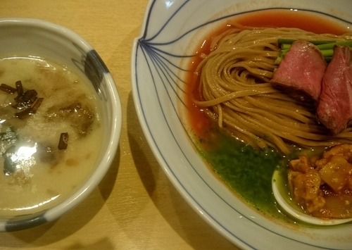 「牛白湯つけそば（限定、１２００円）」@饗 くろ㐂の写真