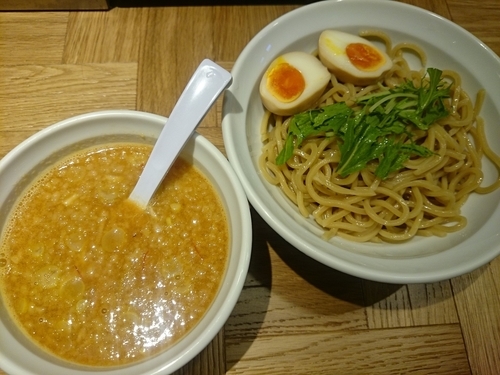 「濃厚味噌つけめん￥880＋味玉（クーポン）」@めん業一筋 善龍の写真