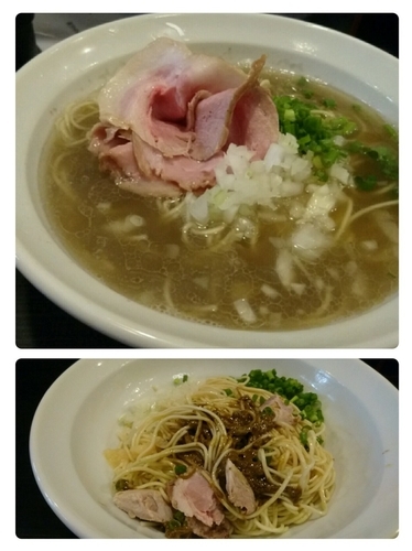 「煮干しラーメン＋牡蠣玉」@灰汁中華 丿貫 福富町本店の写真