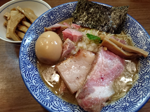 「味玉極上煮干しそば＋メンマ」@煮干しつけ麺 宮元の写真