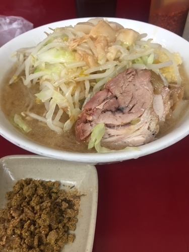 「ラーメン（ニンニク・アブラ）700円　＋和っ！カレー100円」@ラーメン二郎 相模大野店の写真