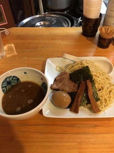 「豚骨魚介つけ麺 大盛 (880円) 味玉 (100円)」@濃厚魚介らぅ麺 純の写真