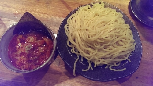 「辛味つけ麺、特盛、辛さMAX」@つけ麺屋 やすべえ 下北沢店の写真